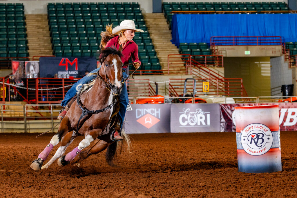 Bailee Coleman is turning on her paint horse