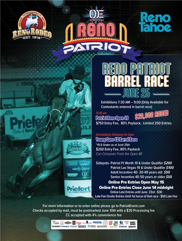 Reno Patriot barrel racing flyer