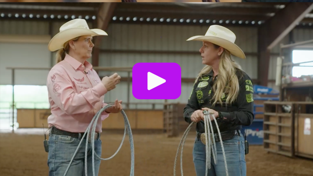 Lari Dee Guy and Hope Thompson discussing breakaway rope sizes