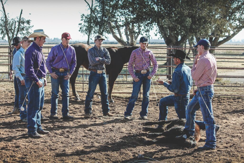 Stran Smith calf-roping tying clinig