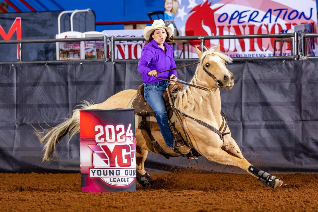Deena Van Tassell and Sassy Little Merri barrel racing