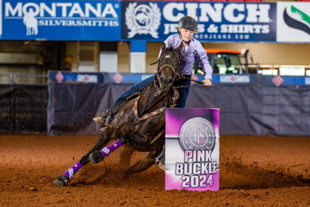 Jada Smith and JT Designed To A Te barrel racing