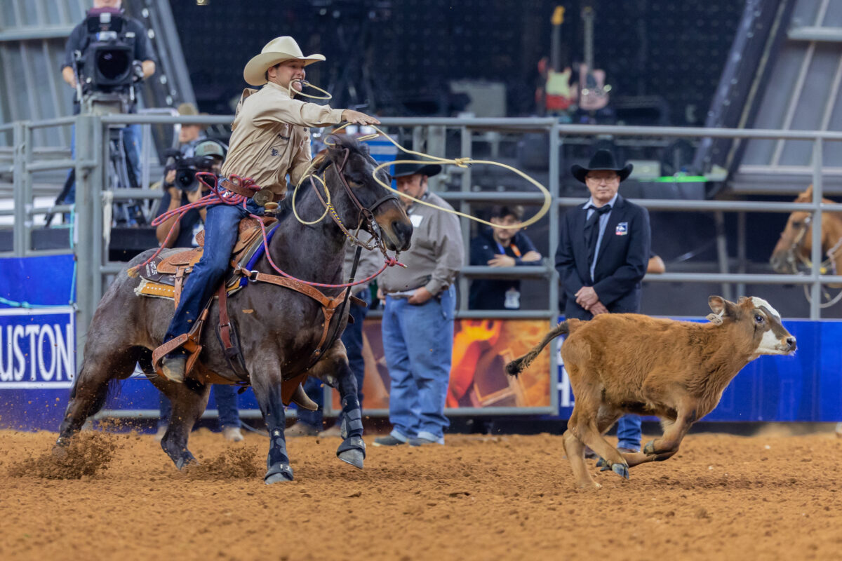 Kincade Henry ropes at RodeoHouston