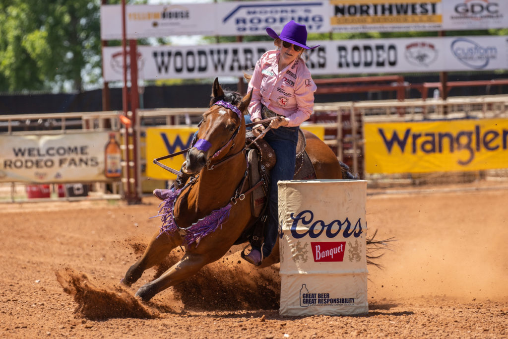 Kylee Scribner at Woodward okahoma barrel racing