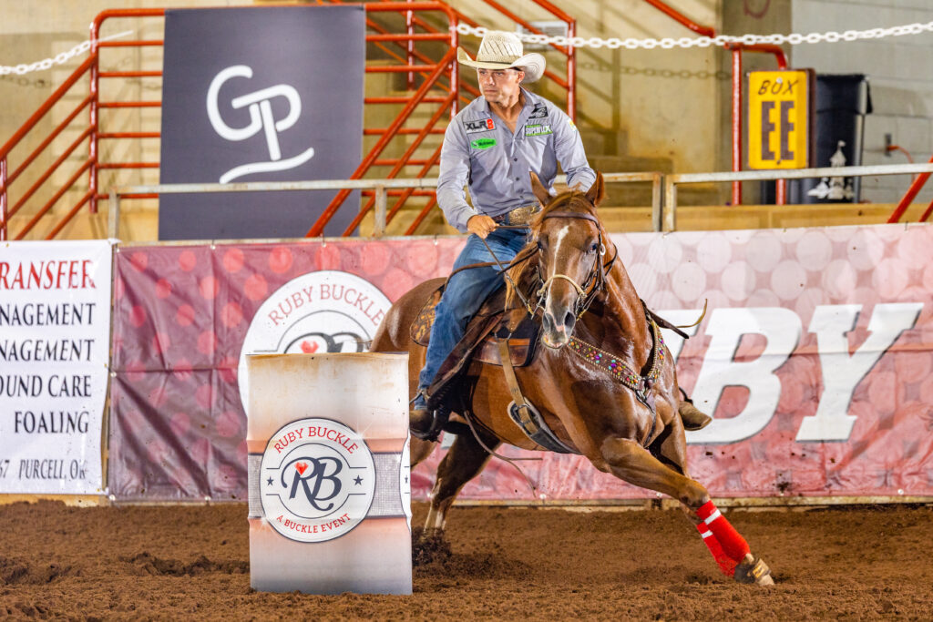 Dustin Angelle barrel racing