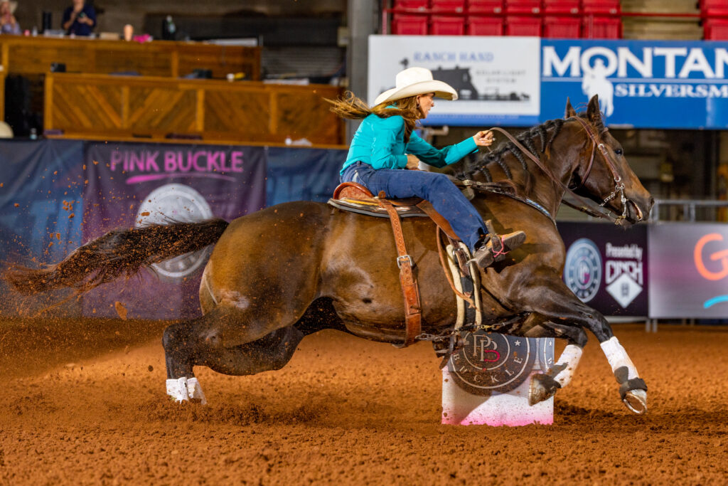 Kassie Mowry and Force The Goodbye brrel racing