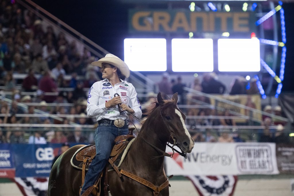 Breakaway roper Shelby Boisjoli smiles